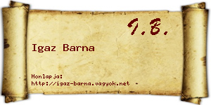 Igaz Barna névjegykártya